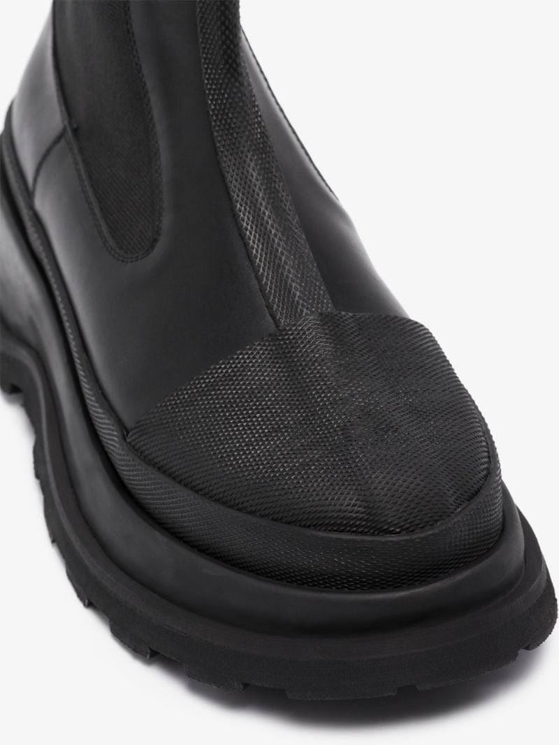 Black Knee-high Leather Chelsea Boots