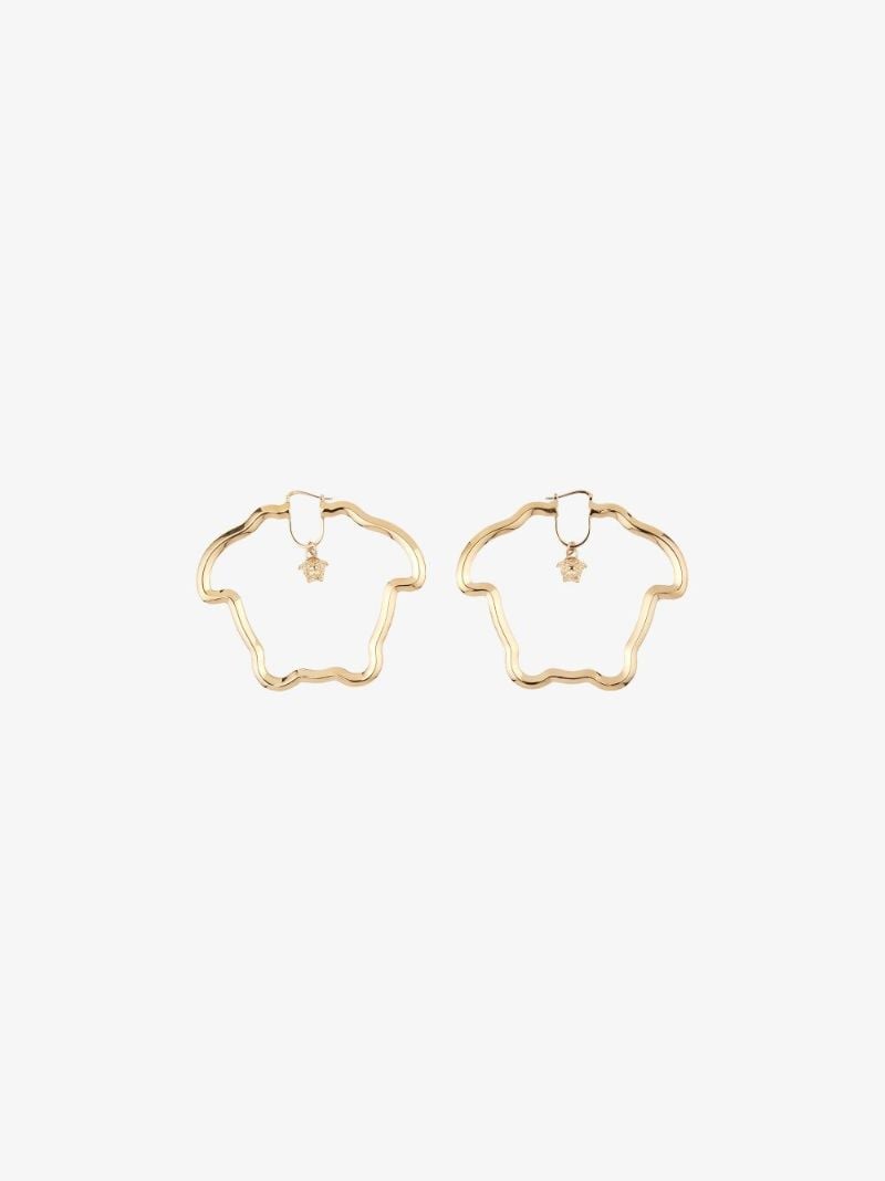 Gold Tone Medusa Curve Earrings