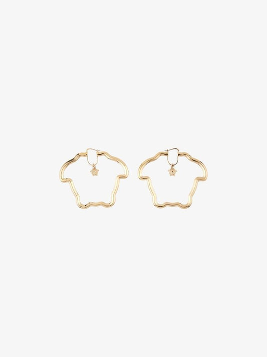Gold Tone Medusa Curve Earrings