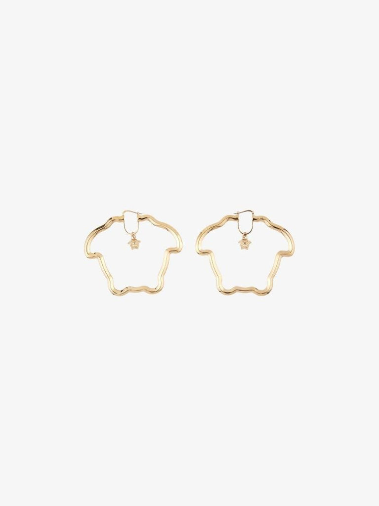 Gold Tone Medusa Curve Earrings