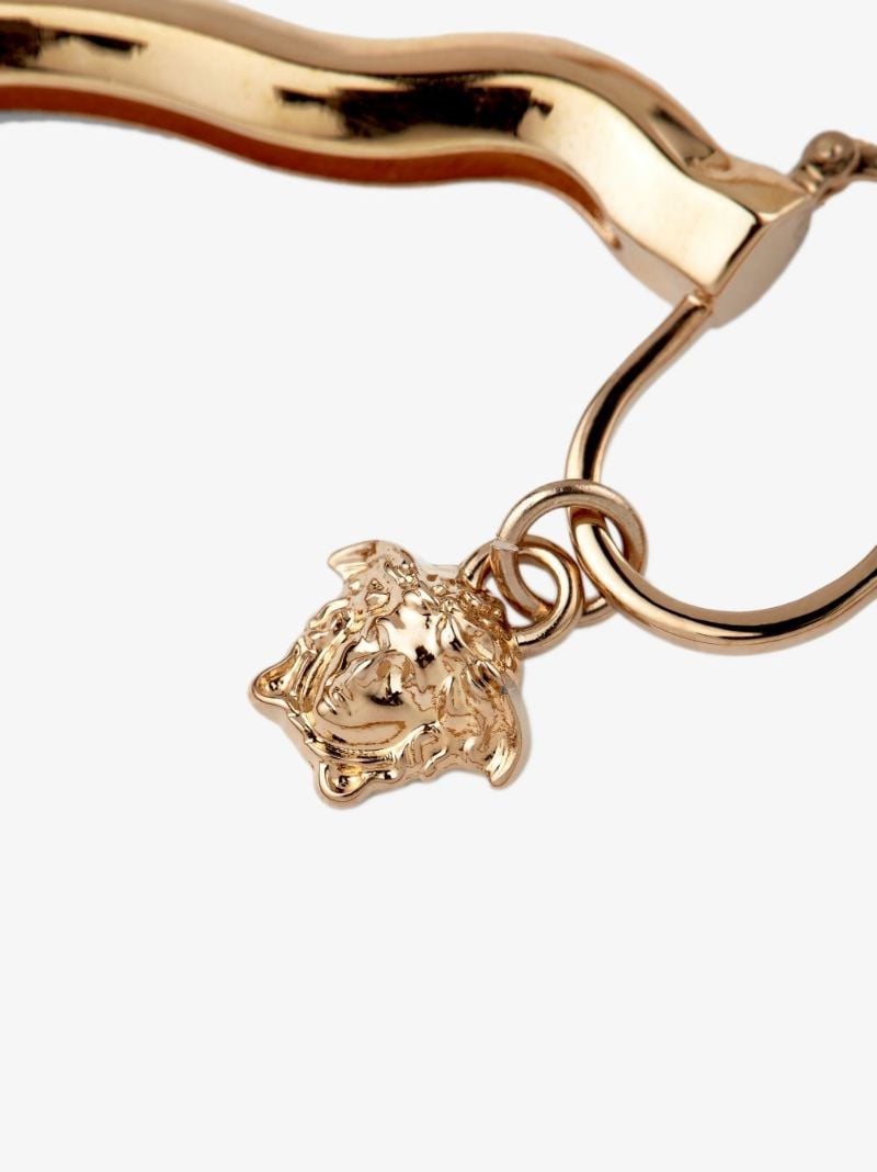 Gold Tone Medusa Curve Earrings