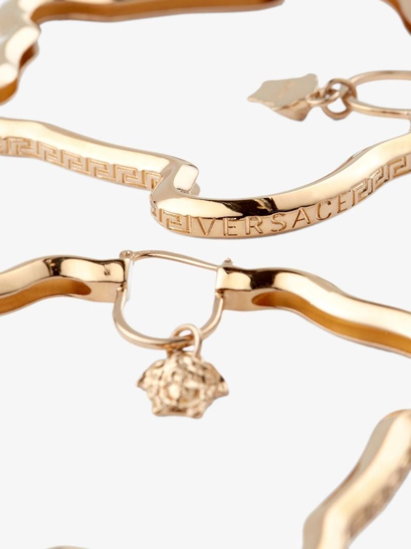 Gold Tone Medusa Curve Earrings