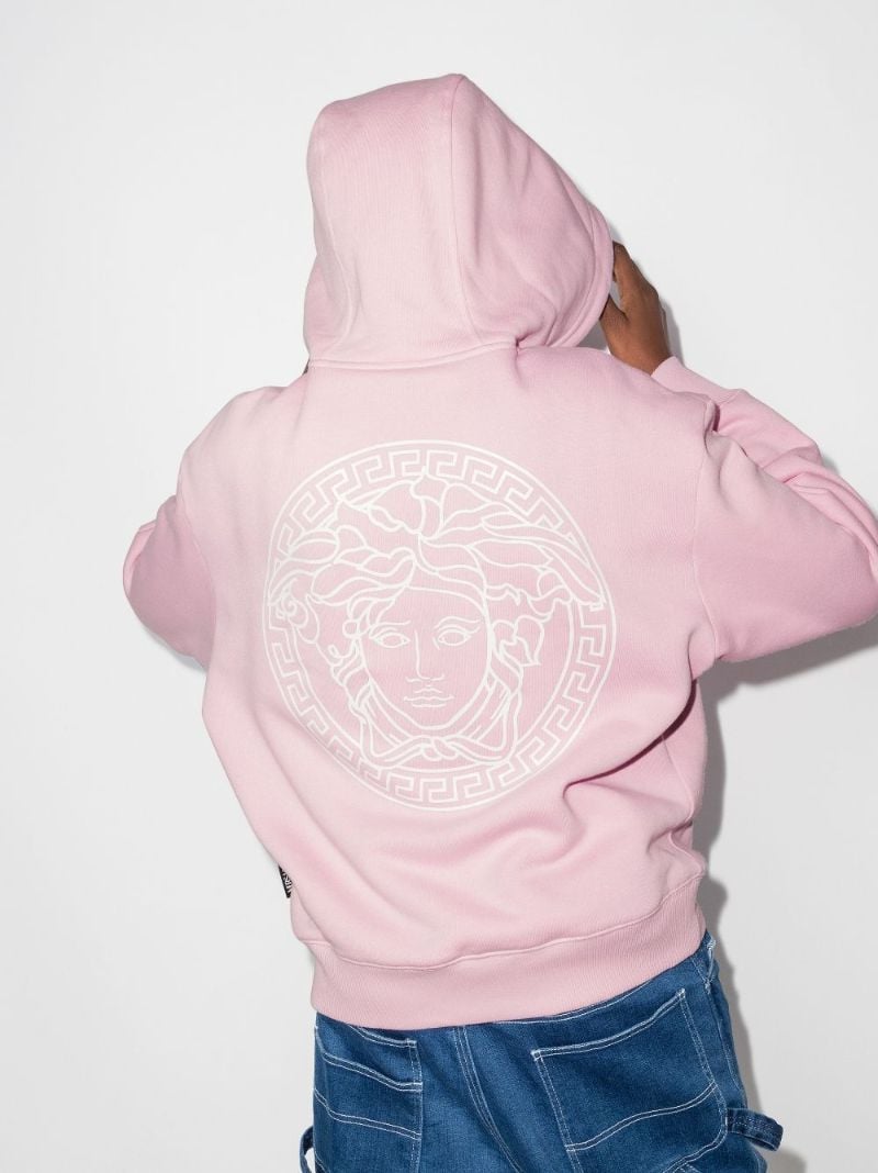 Logo Print Zip-up Cotton Hoodie