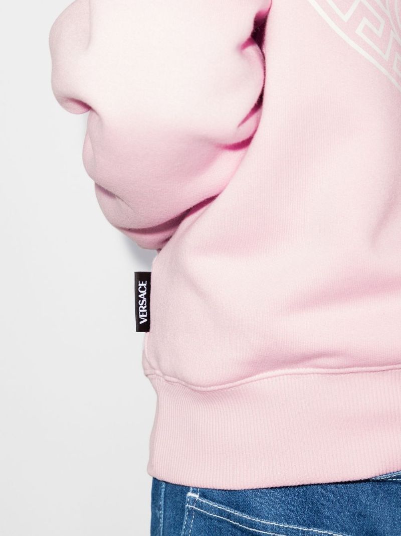 Logo Print Zip-up Cotton Hoodie