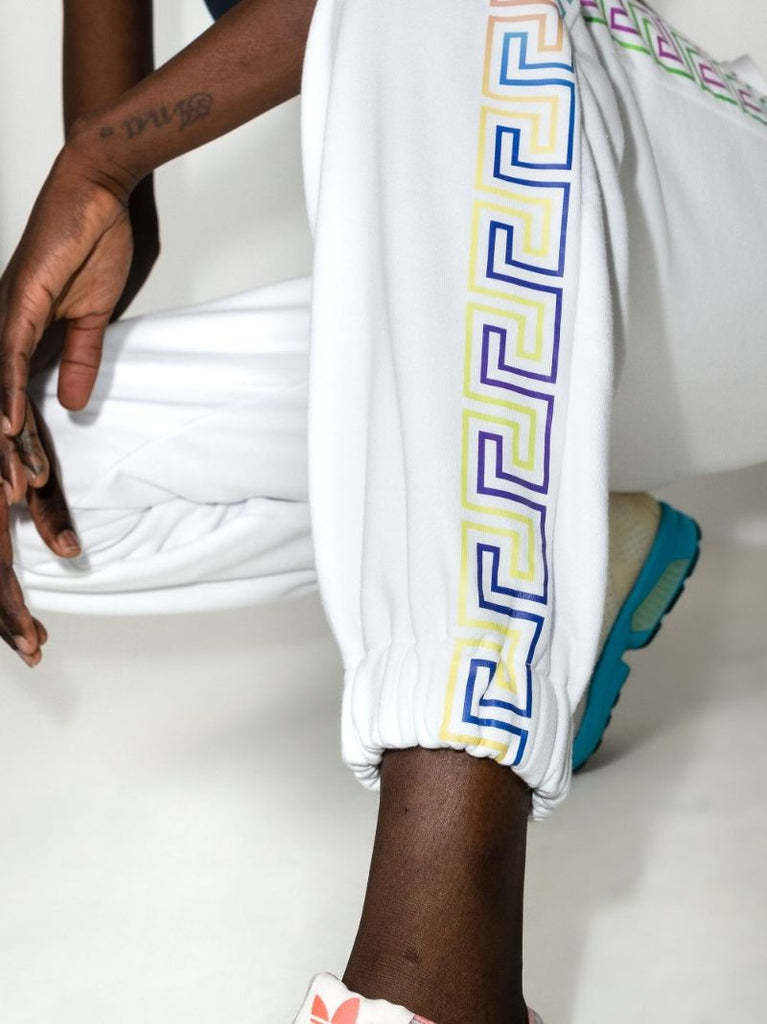 Greca Cotton Track Pants