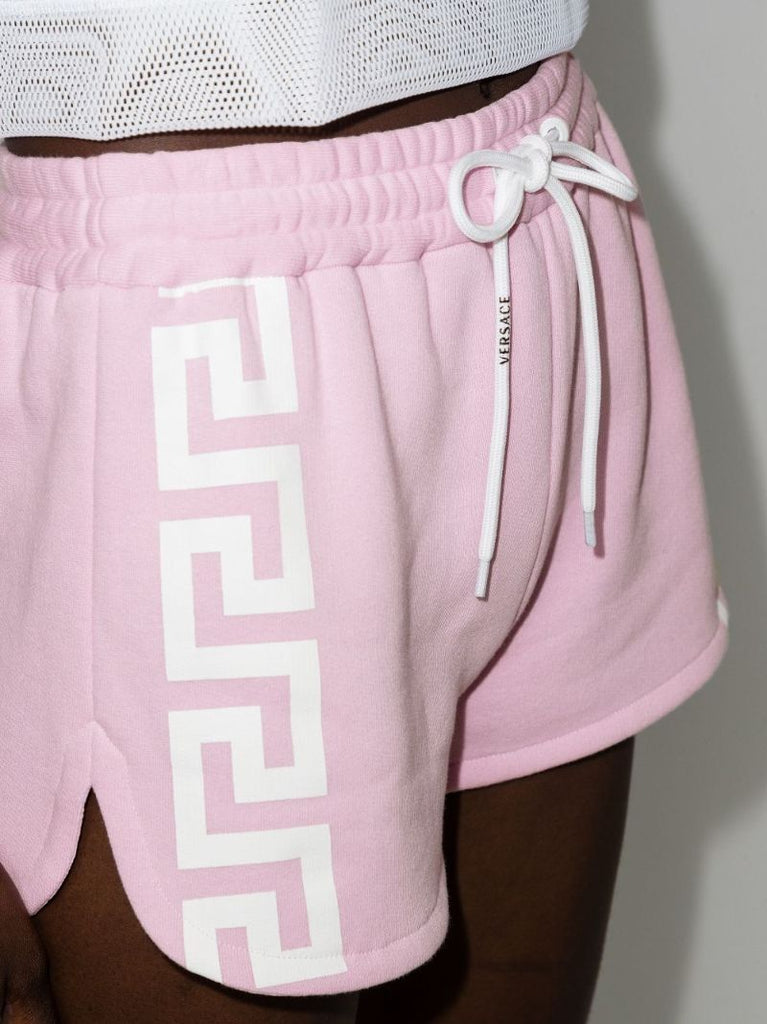 Greca Cotton Track Shorts