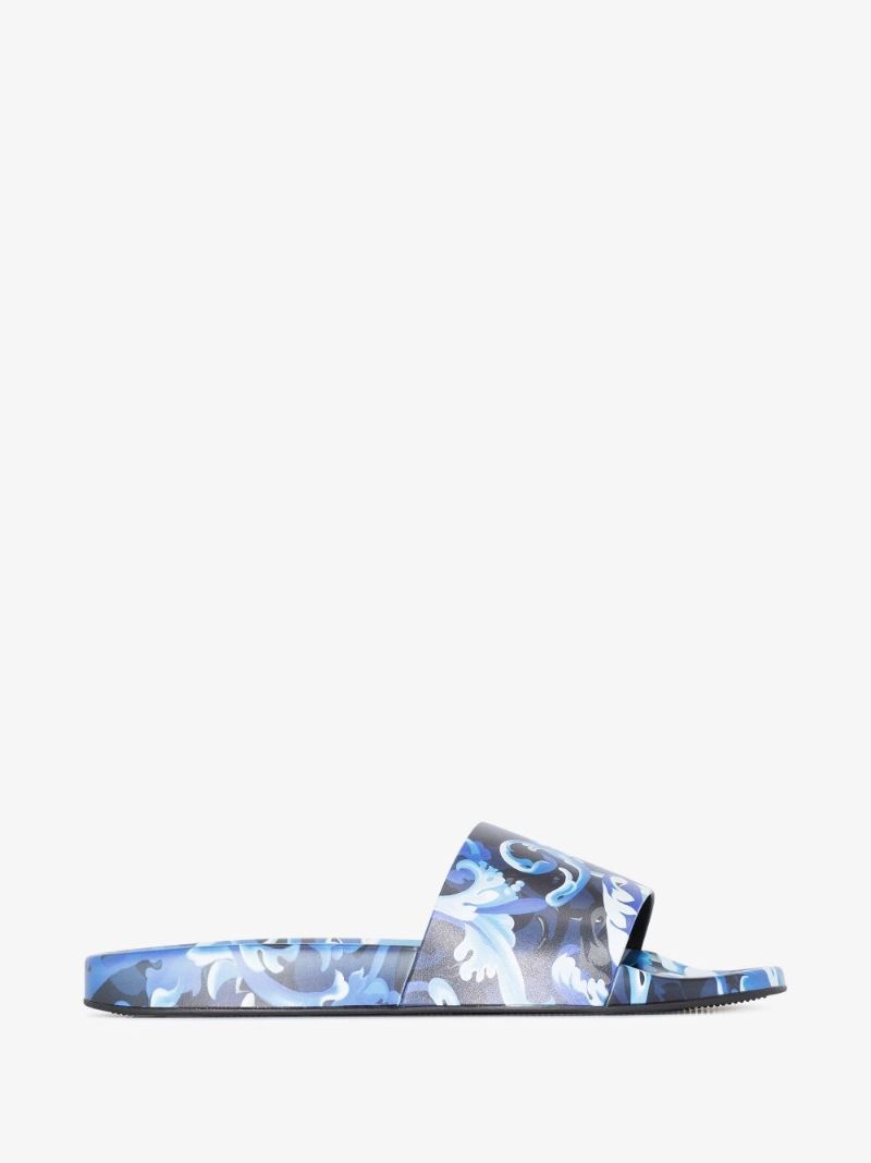 Blue Baroccoflage Print Slides