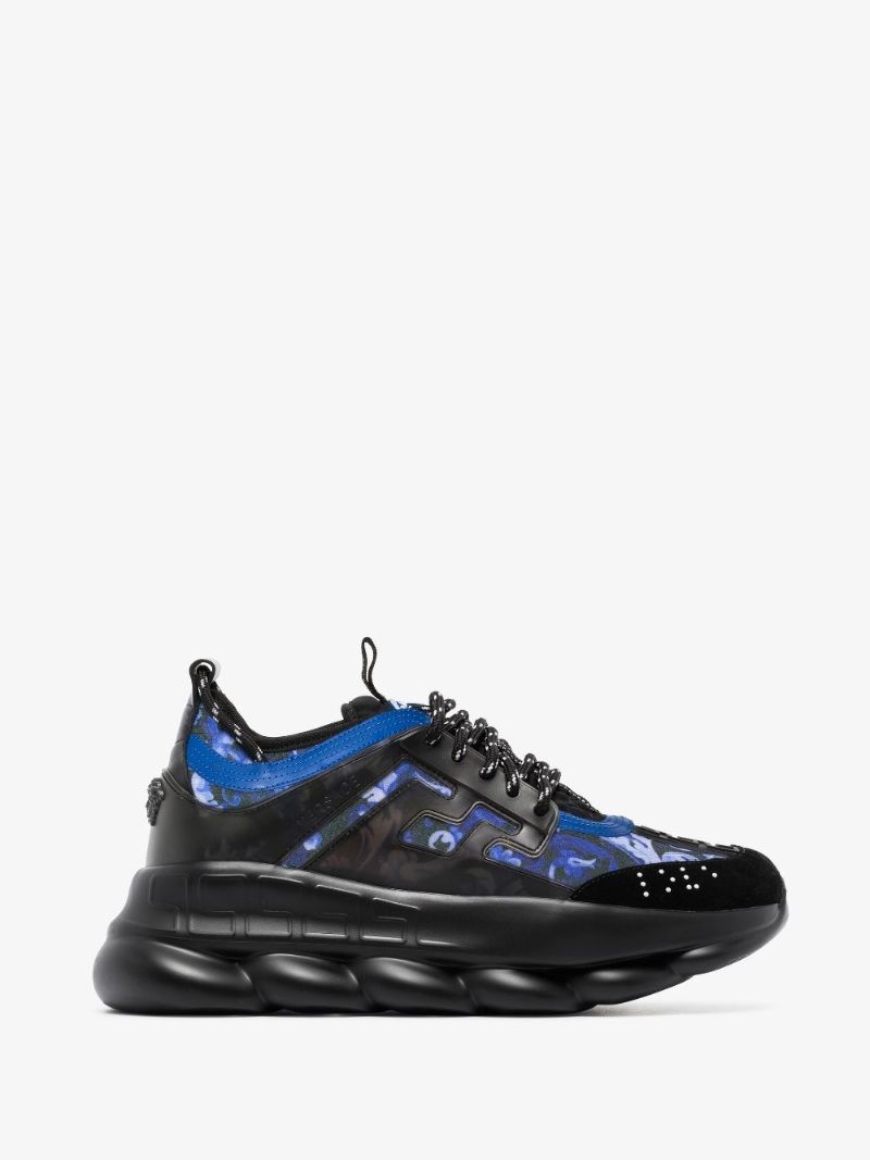 Blue and Black Chain Reaction Sneakers