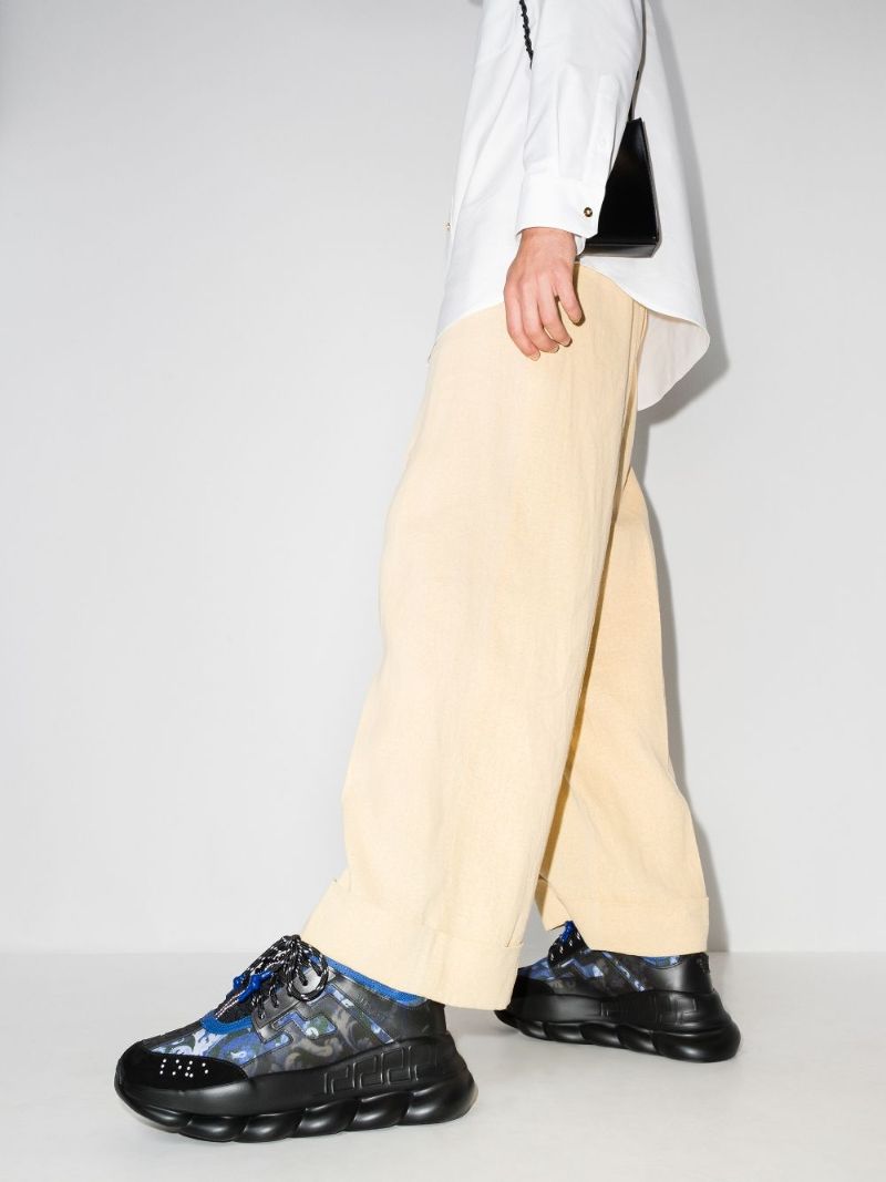 Blue and Black Chain Reaction Sneakers