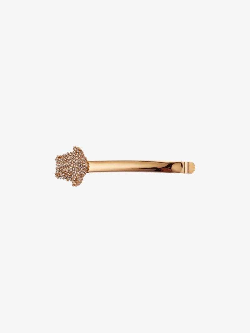 Gold Tone La Medusa Crystal Hair Clip