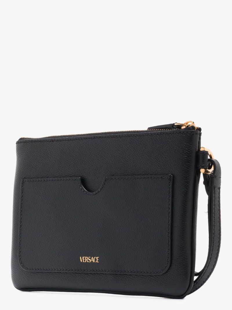Black La Medusa Leather Pouch