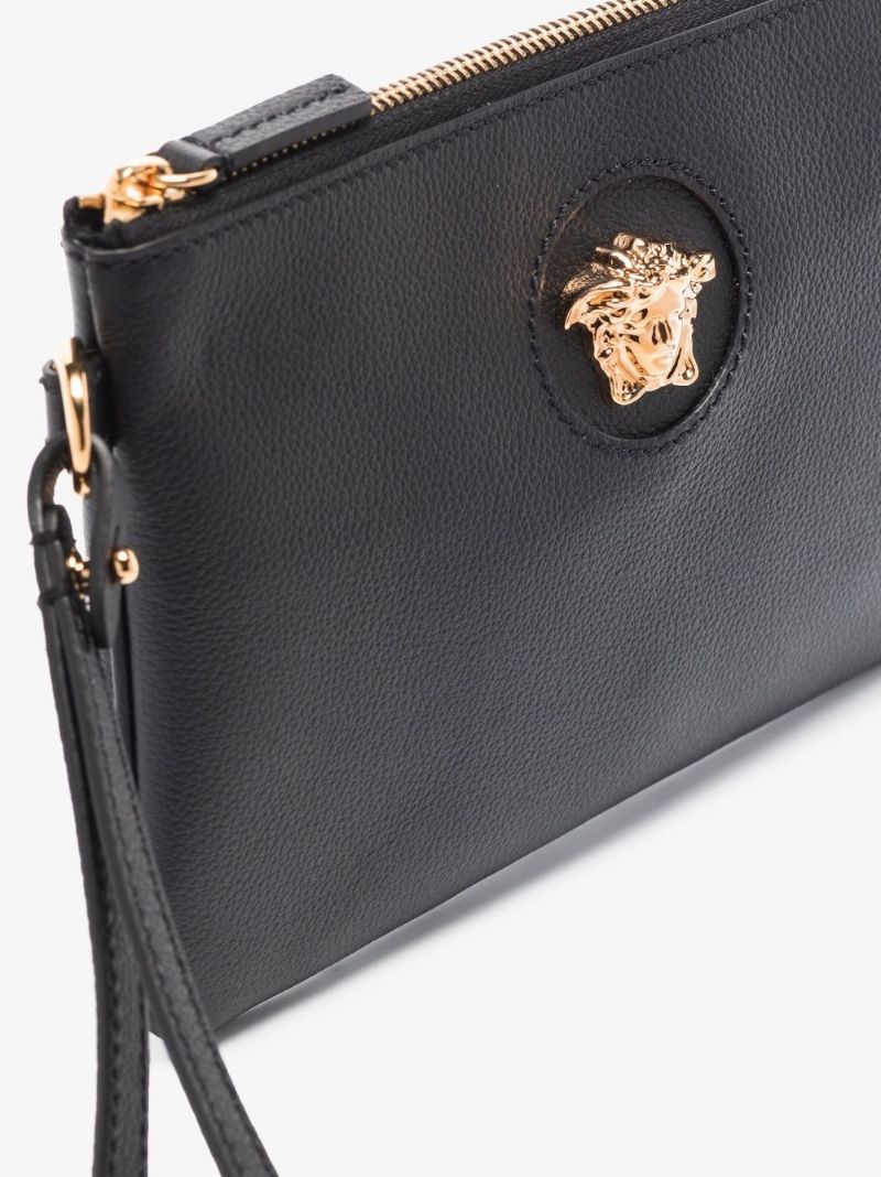 Black La Medusa Leather Pouch