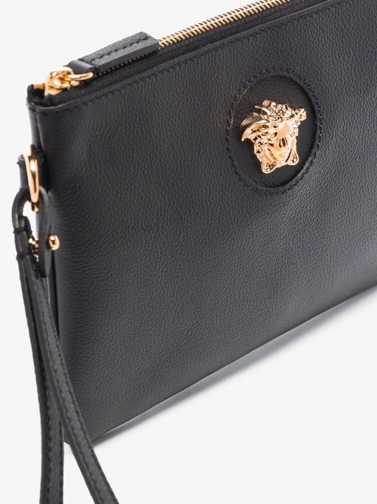 Black La Medusa Leather Pouch