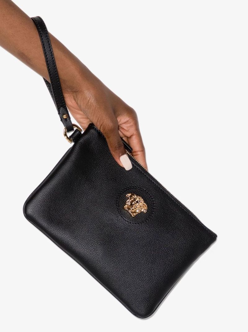 Black La Medusa Leather Pouch
