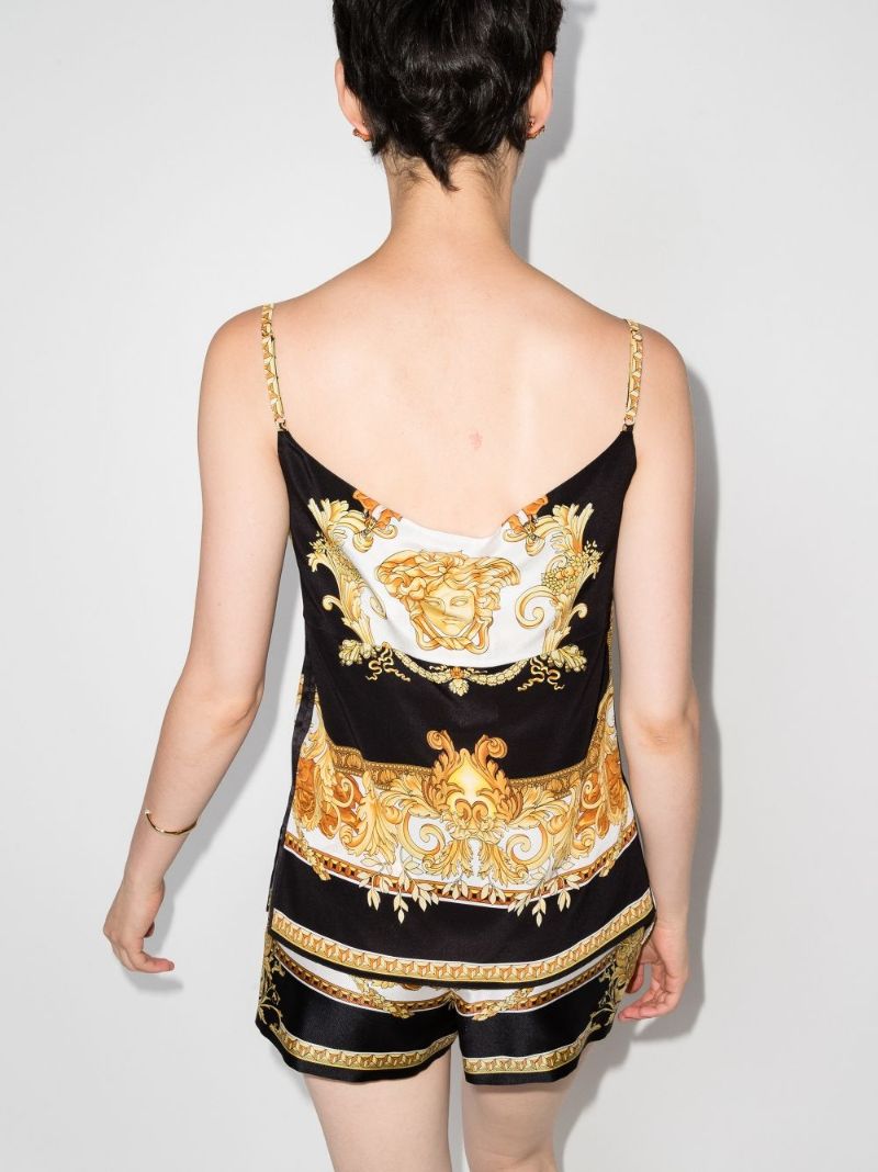 Renaissance Print Silk Camisole Top