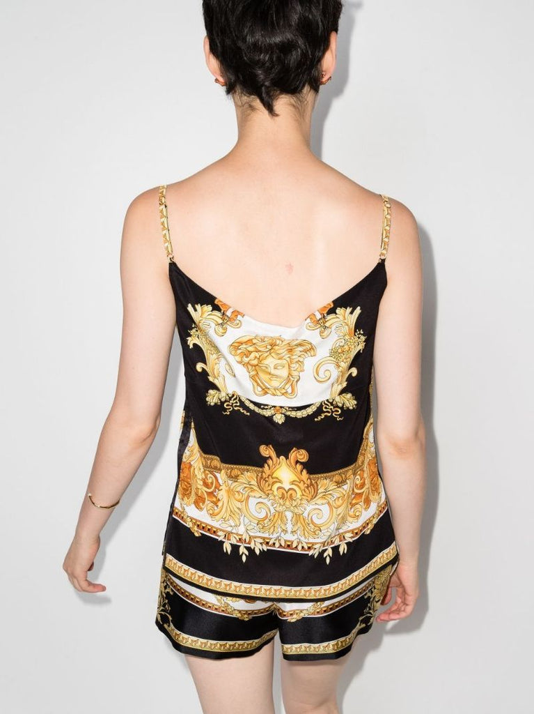 Renaissance Print Silk Camisole Top