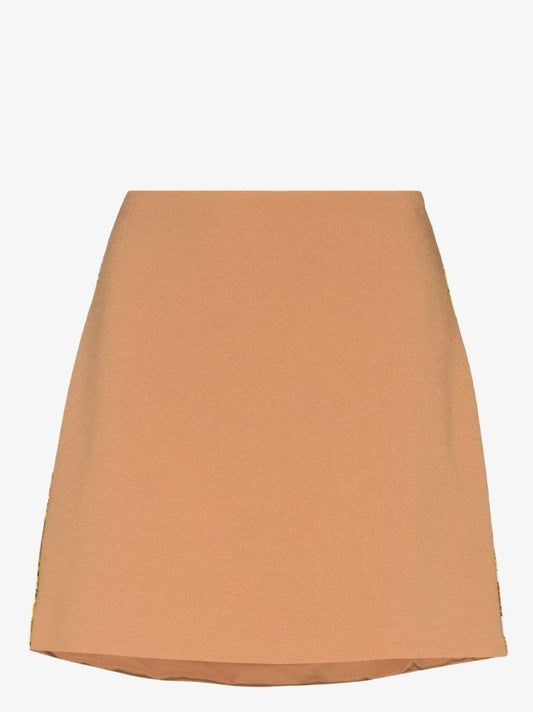 Baroque Print Piping Mini Skirt