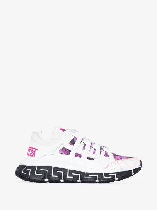 White, Black and Pink Trigreca Sneakers