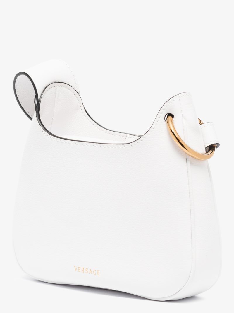 White La Medusa Small Leather Cross Body Bag