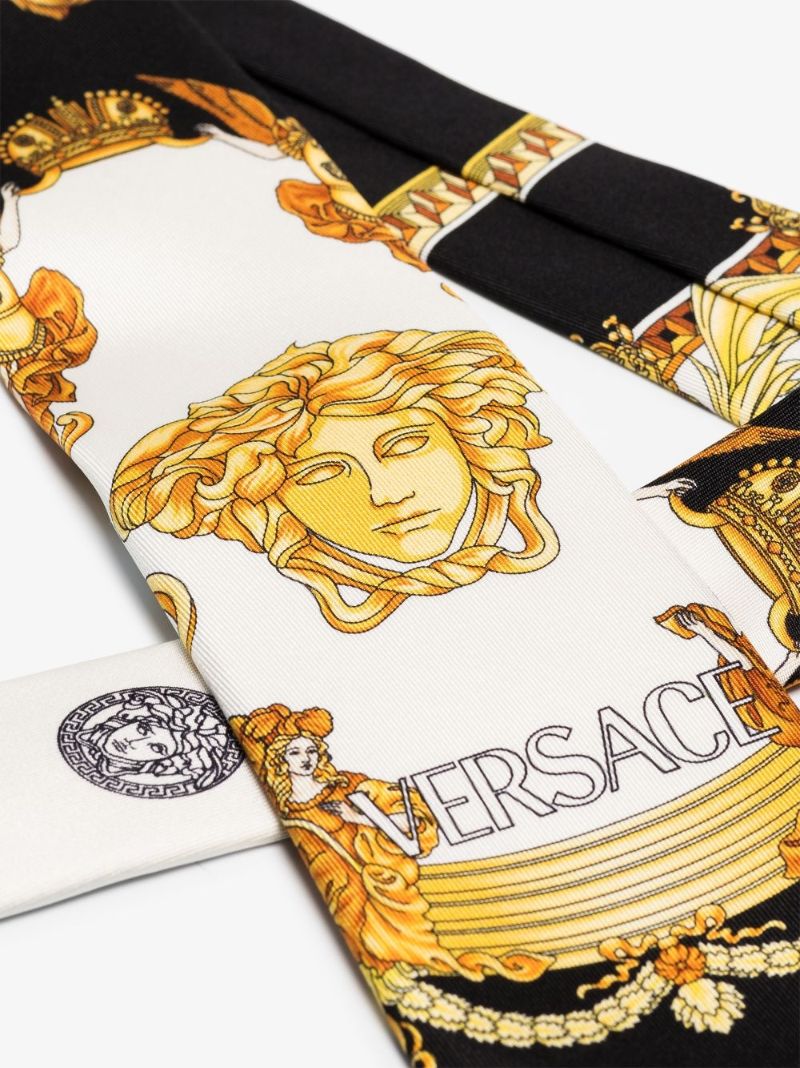Black Medusa Print Silk Tie