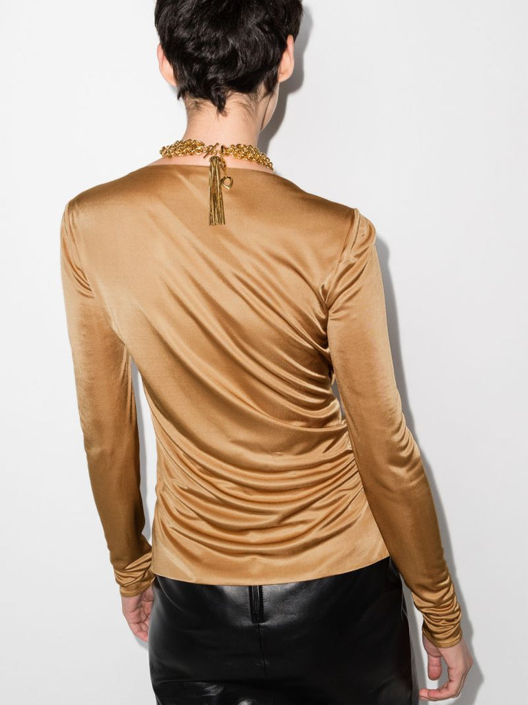 Draped Medusa Buckle Top