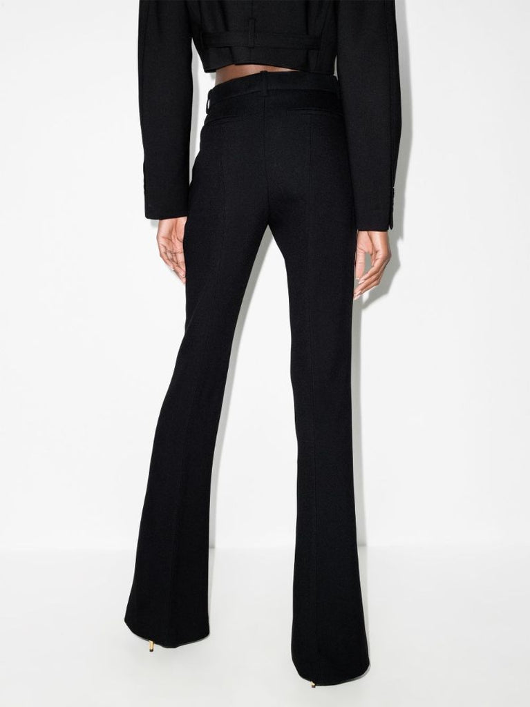 Embellished Split Hem Flared Trousers