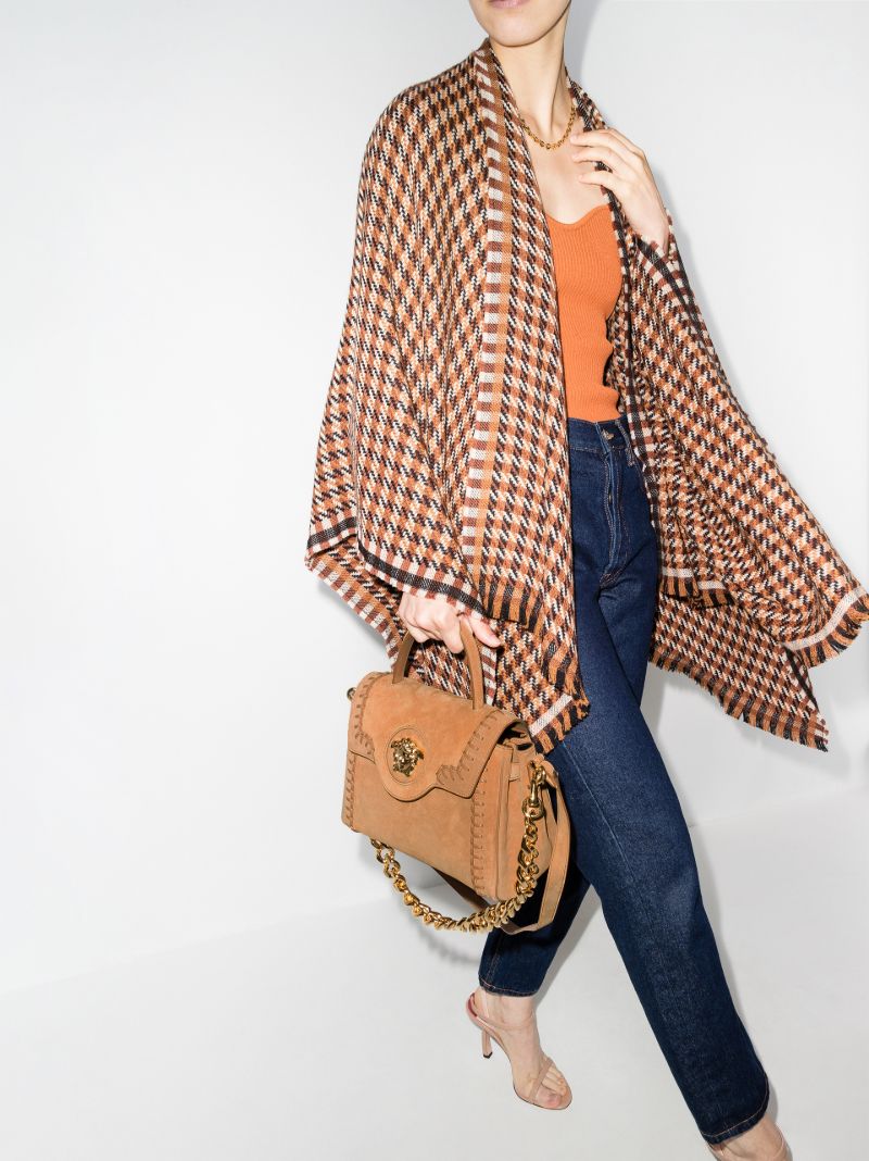 Brown La Medusa Small Suede Tote Bag
