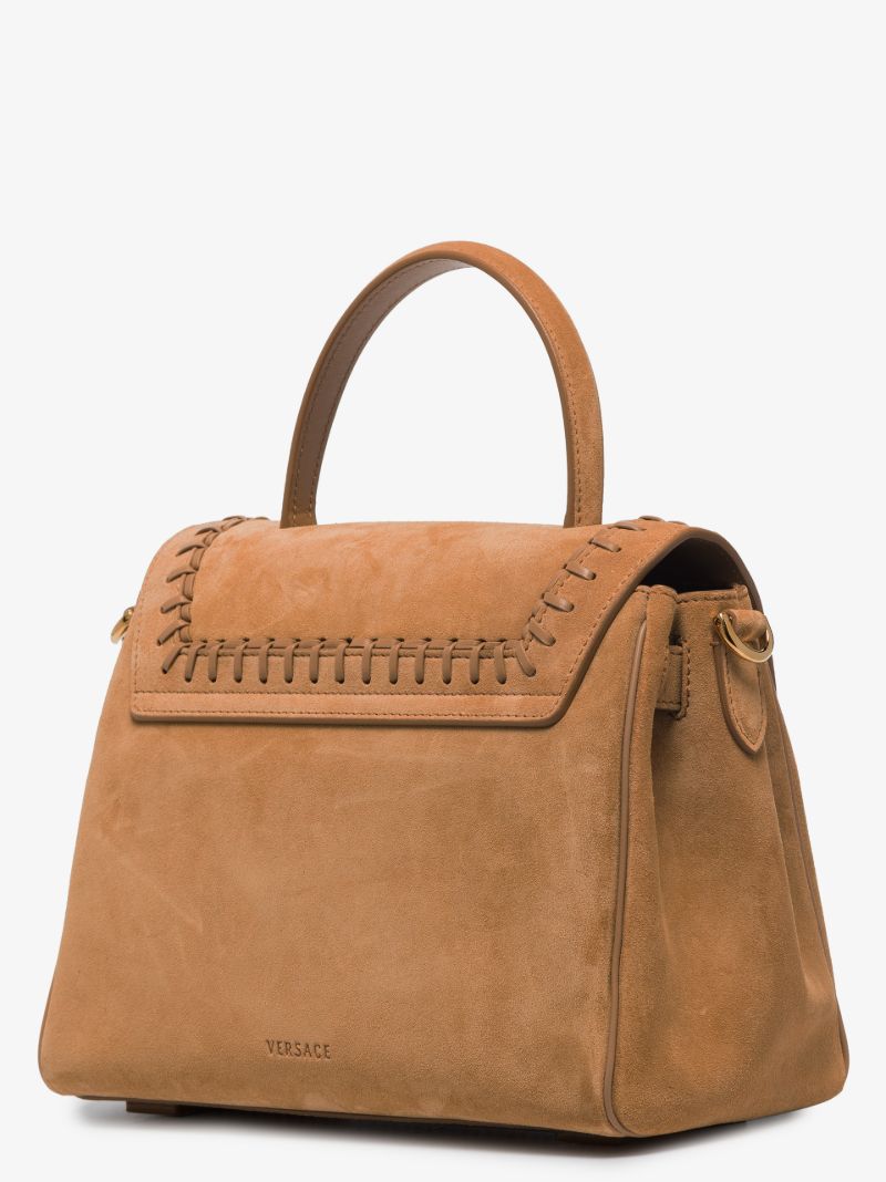 Brown La Medusa Small Suede Tote Bag