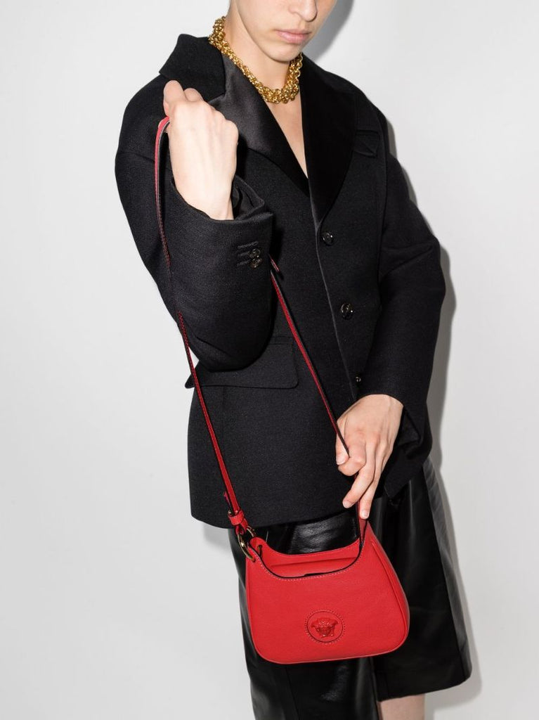 Red La Medusa Small Leather Cross Body Bag