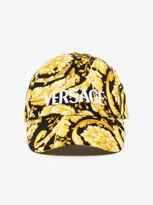 Black and Yellow Baroque Print Baseball Cap