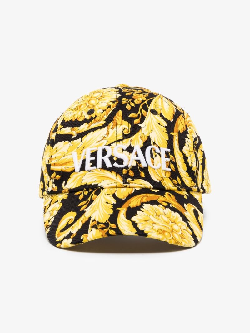 Black and Yellow Baroque Print Baseball Cap