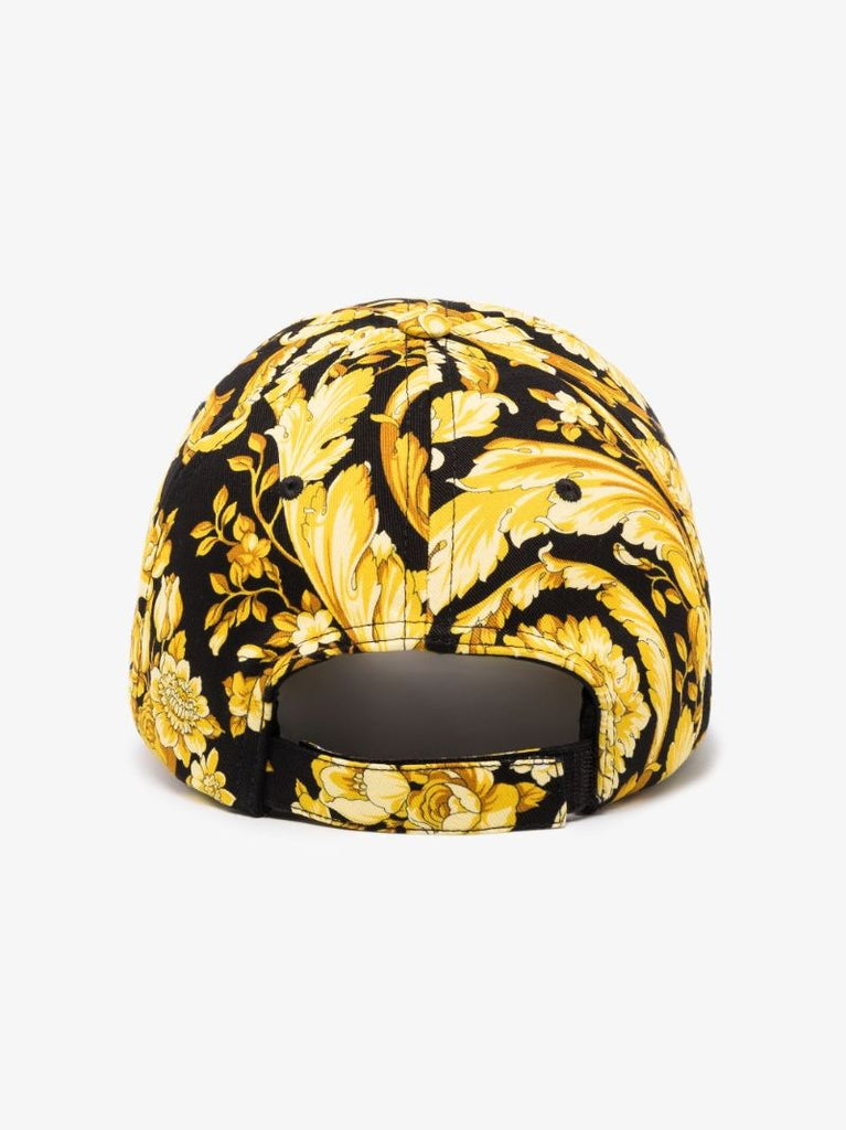 Black and Yellow Baroque Print Baseball Cap