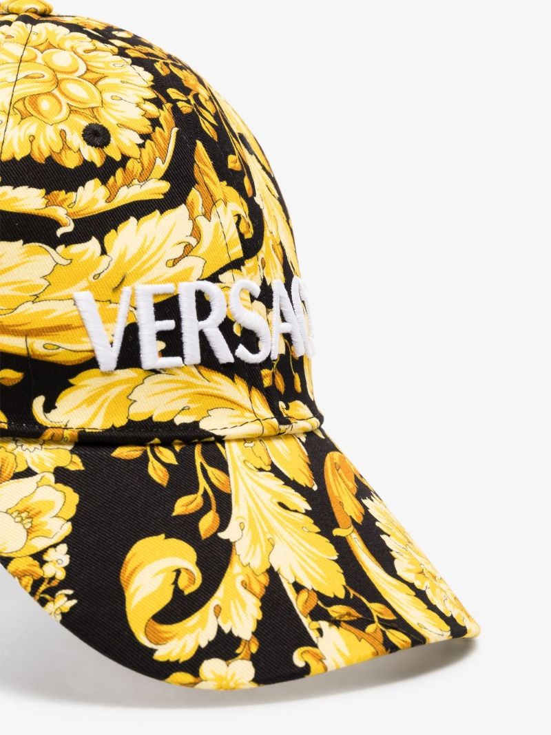 Black and Yellow Baroque Print Baseball Cap