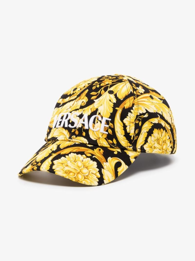 Black and Yellow Baroque Print Baseball Cap