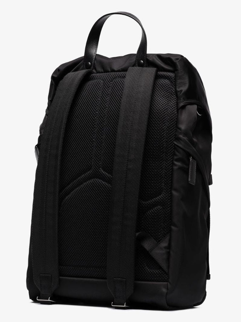 Black Re-nylon Logo Plaque Backpack