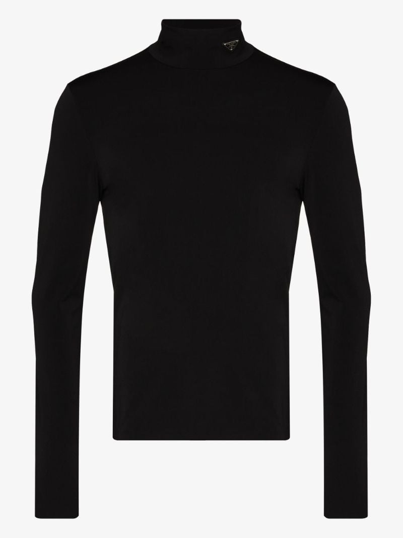 Logo Plaque Turtleneck Top