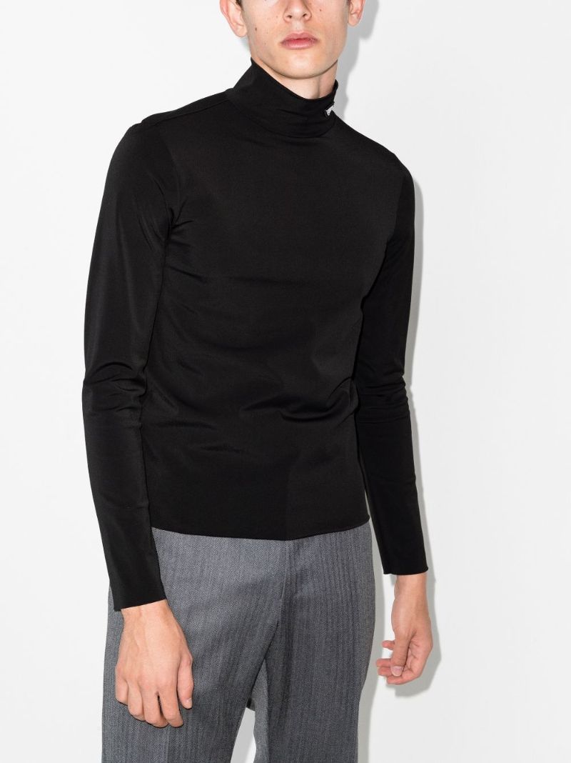 Logo Plaque Turtleneck Top