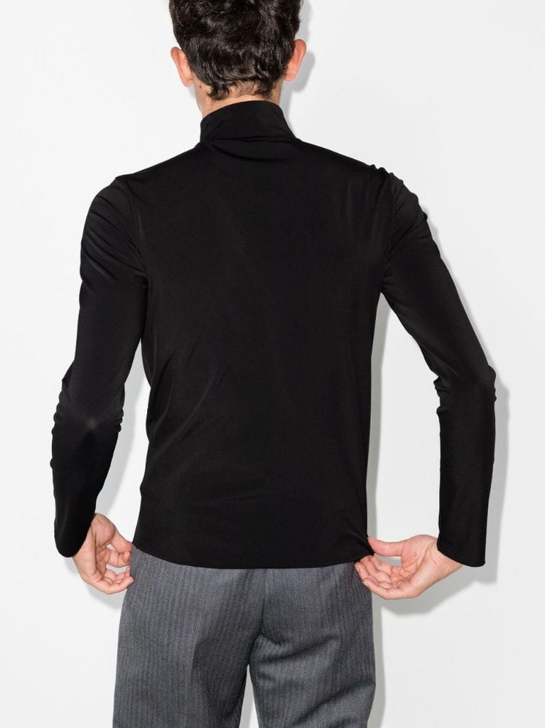Logo Plaque Turtleneck Top