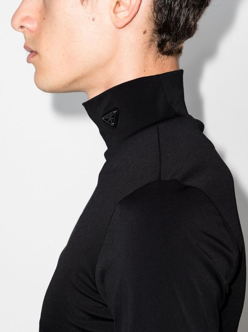 Logo Plaque Turtleneck Top