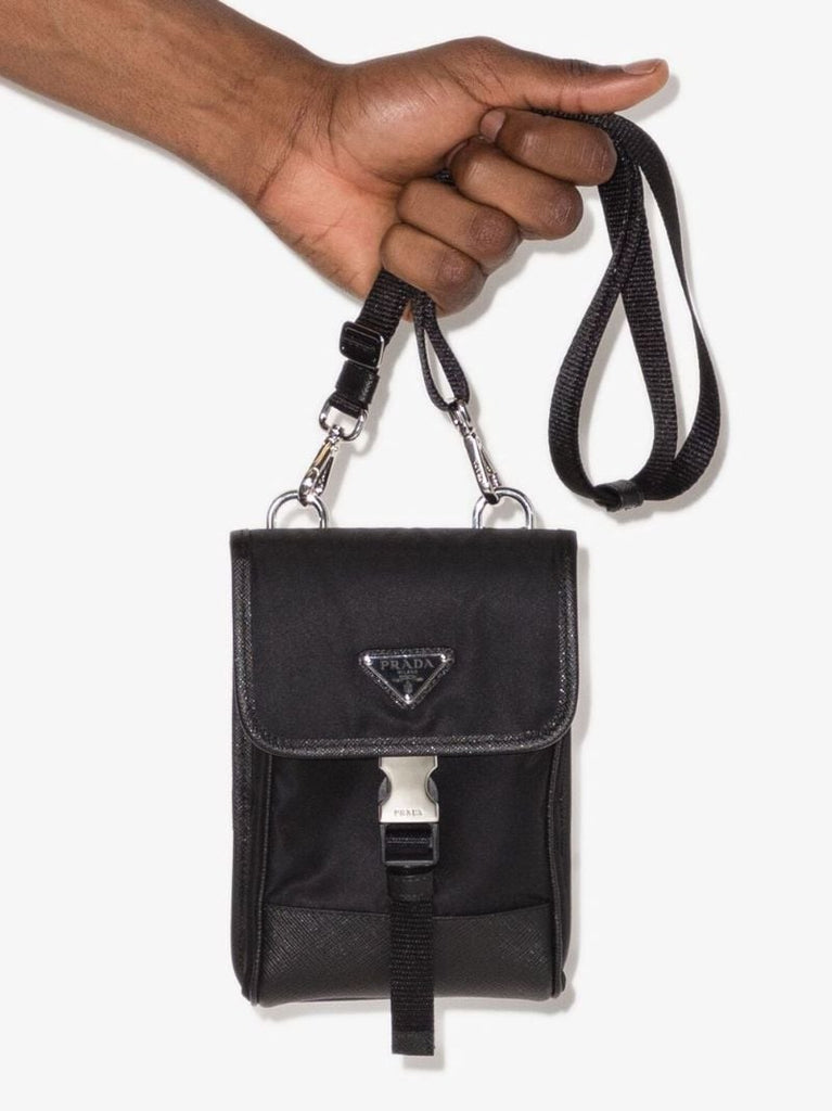 Black Re-nylon Cross Body Bag