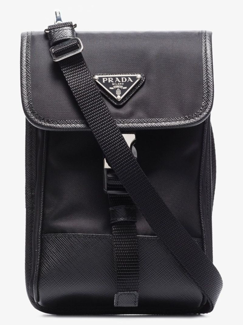 Black Re-nylon Cross Body Bag
