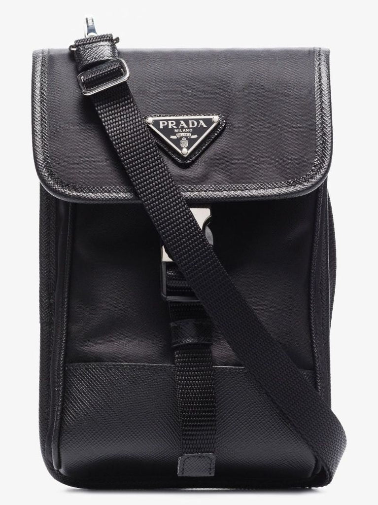 Black Re-nylon Cross Body Bag