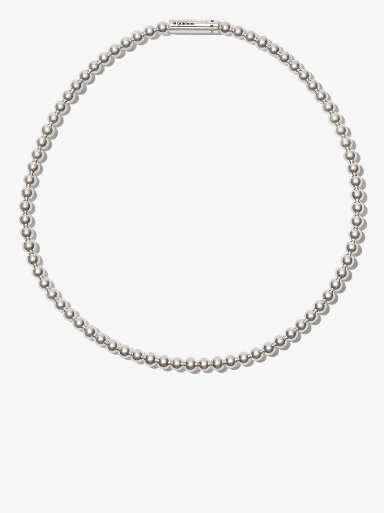 Sterling Silver Le 51g Polished Bead Necklace