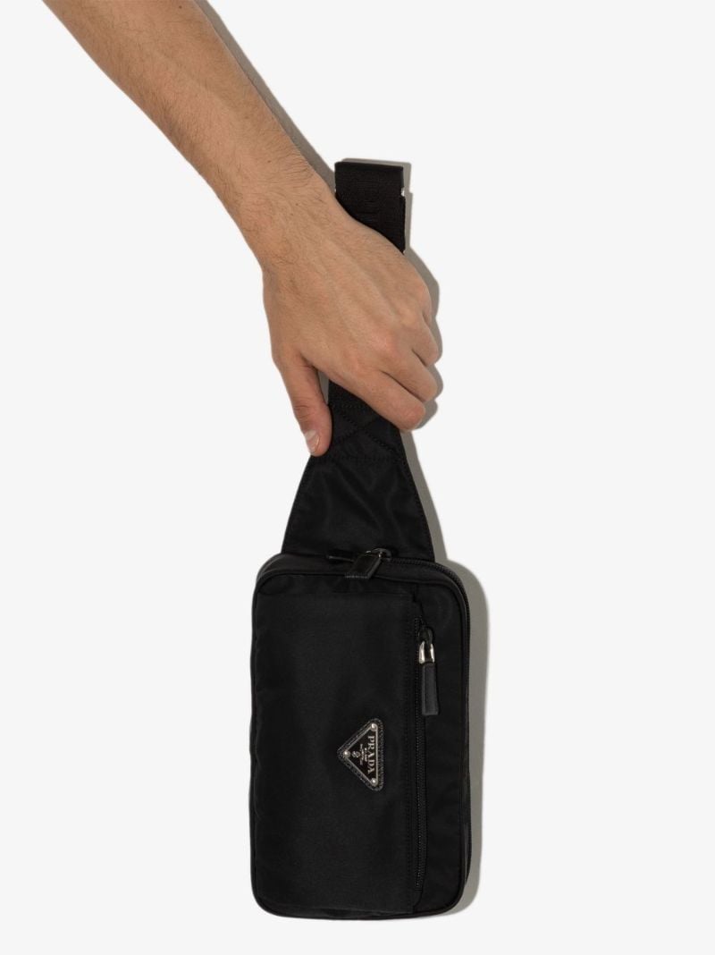 Black Re-nylon Logo Cross Body Bag
