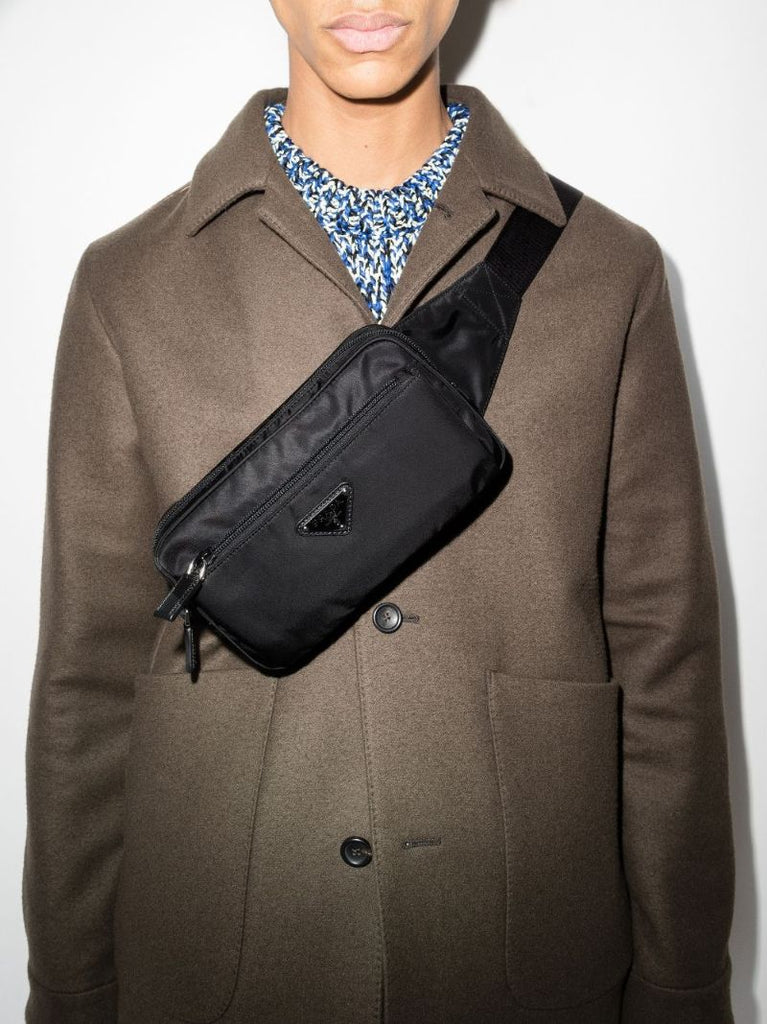 Black Re-nylon Logo Cross Body Bag
