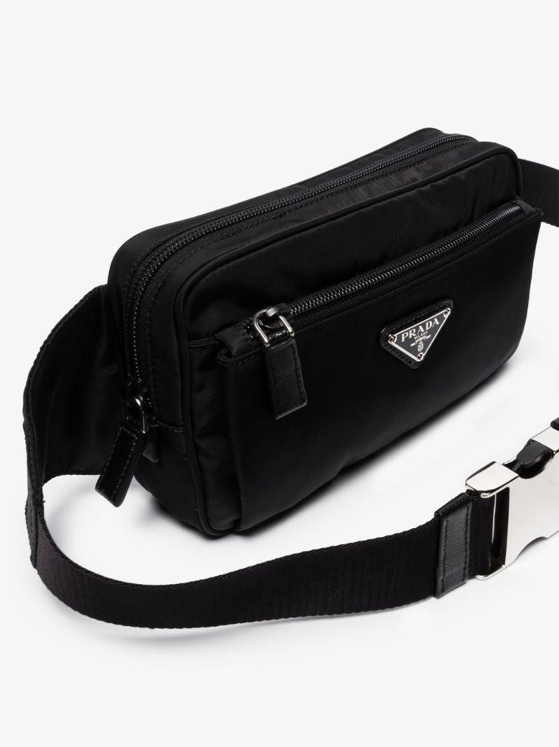 Black Re-nylon Logo Cross Body Bag