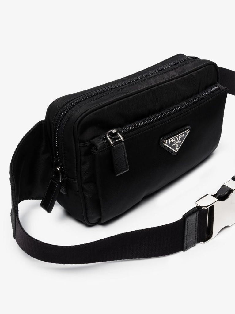 Black Re-nylon Logo Cross Body Bag