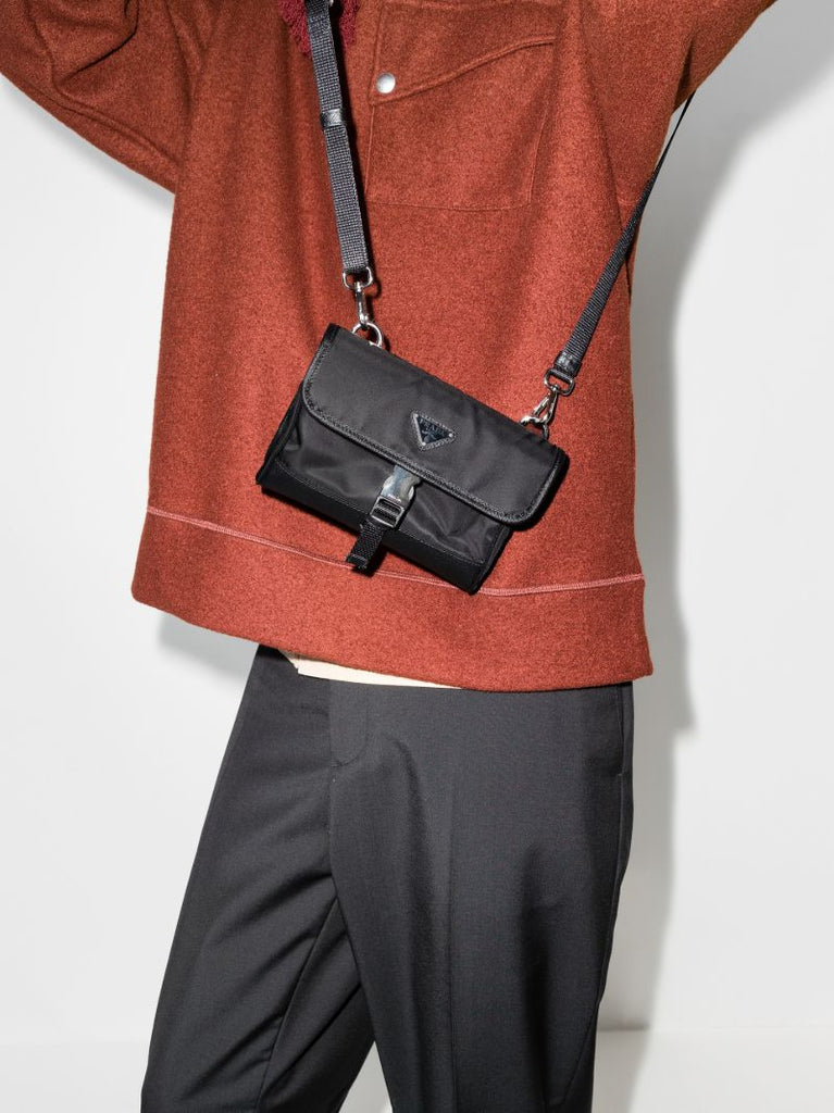 Black Logo Plaque Small Cross Body Bag