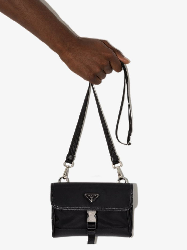 Black Logo Plaque Small Cross Body Bag