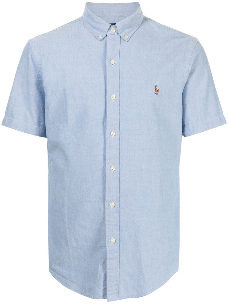 Blue Logo Cotton Shirt
